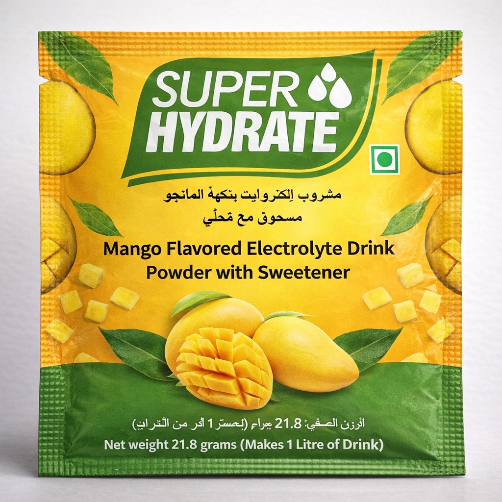 Mango flavour sachet